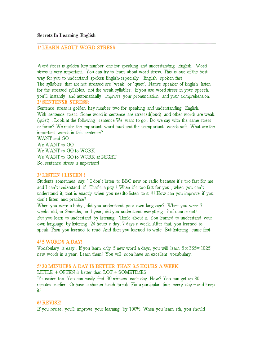 image for page Secrets In Learning English