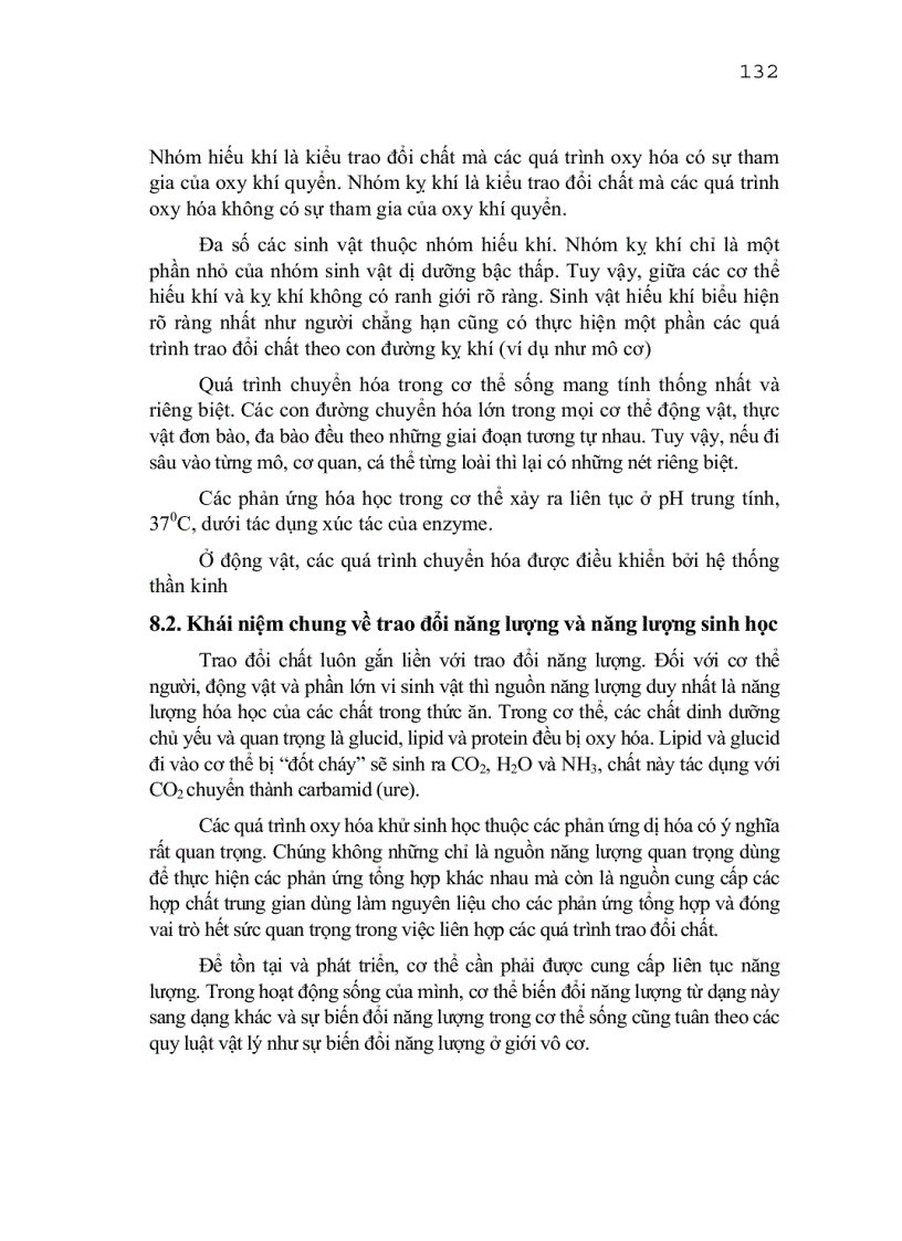 image for page Khái niệm về sự trao đổi chất và trao đổi năng lượng