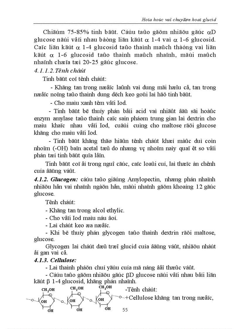 image for page Hóa học và chuyển hoá glucid