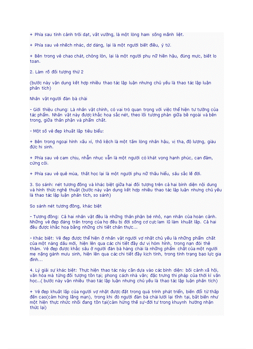 image for page Dàn bài của dạng đề so sánh văn học