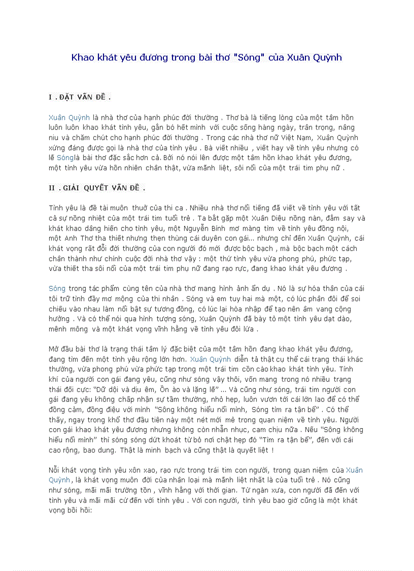 image for page Khao khát yêu đương trong bài thơ Sóng của Xuân Quỳnh