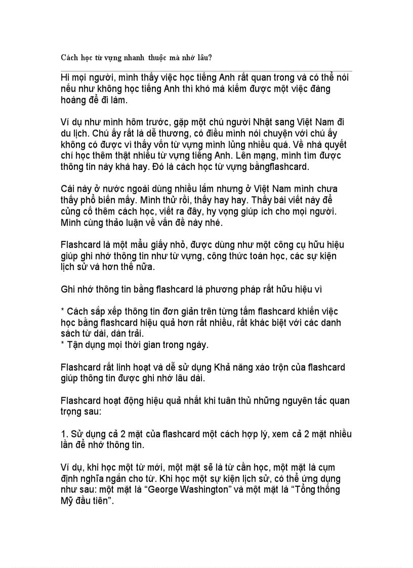 image for page Cách học từ vựng nhanh thuộc mà nhớ lâu