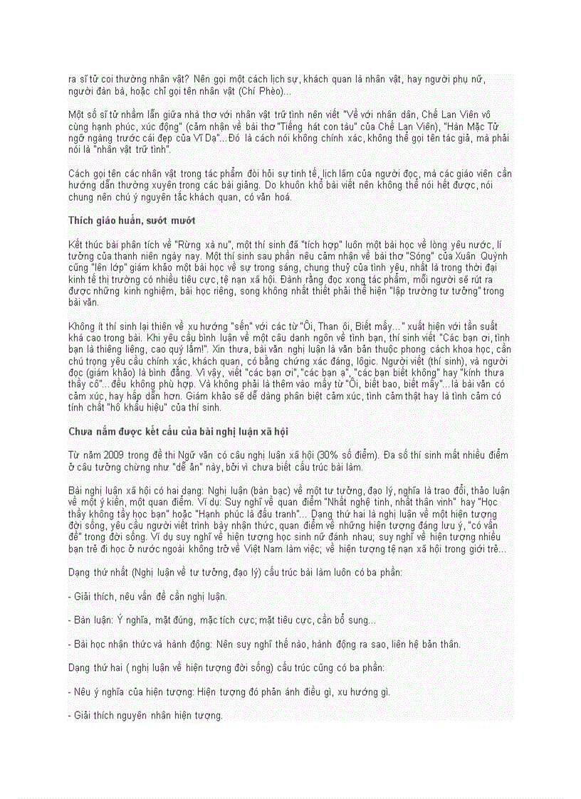 image for page Những sai lầm thường gặp khi làm bài thi môn văn