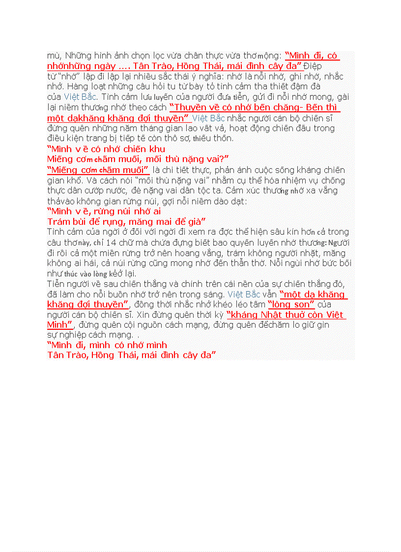 image for page Phân tích 20 câu thơ đầu Việt Bắc