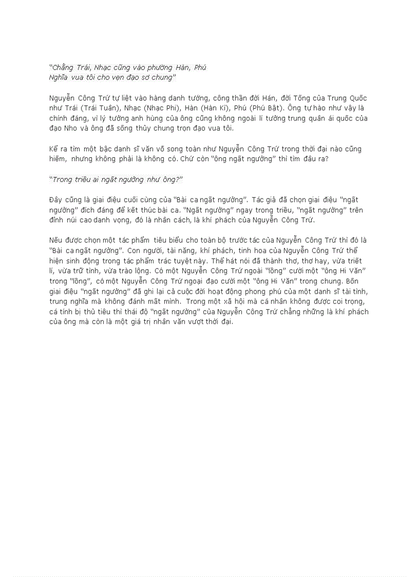 image for page Phong cách nhà nho chân chính trong Bài ca ngất ngưởng của Nguyễn công Trứ