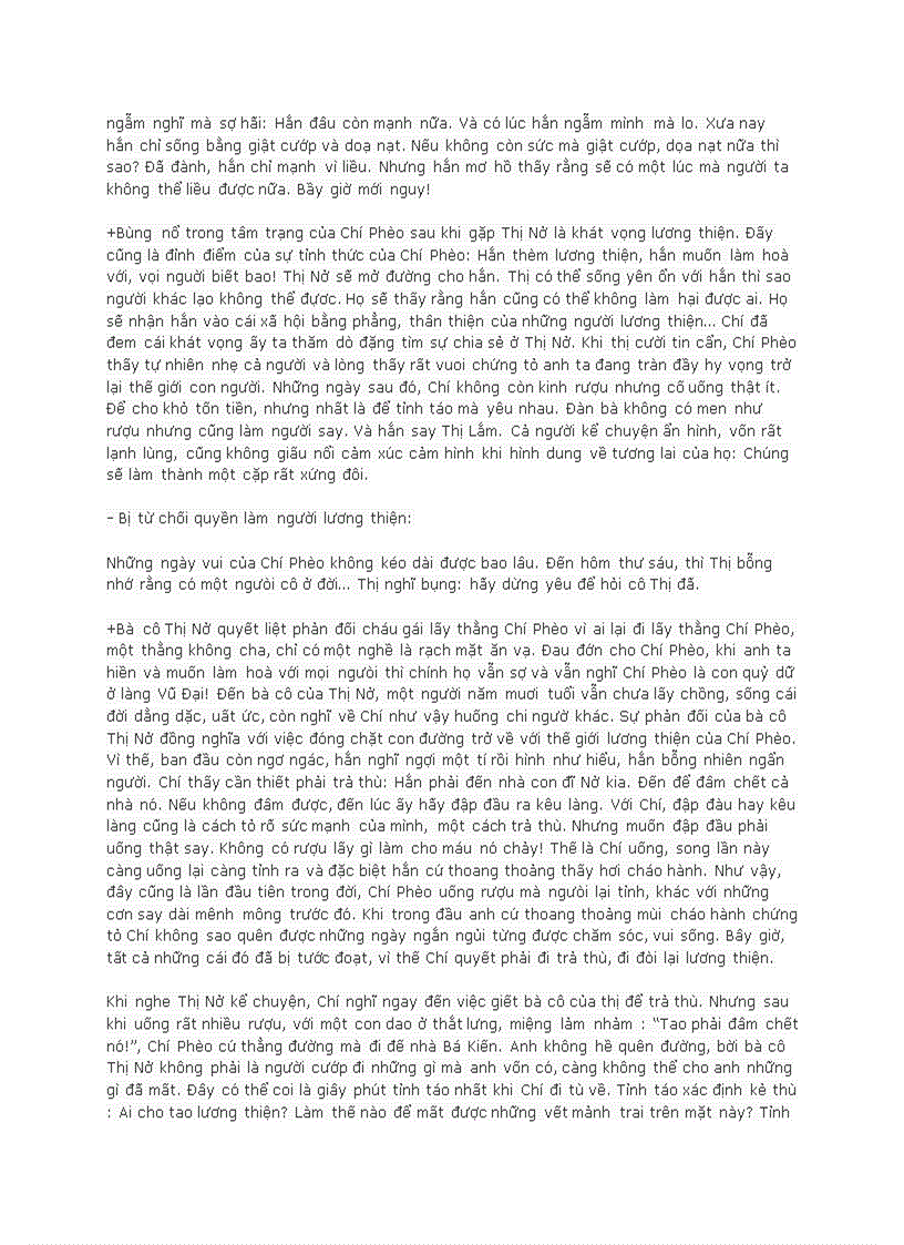 image for page Tâm trạng Chí Phèo sau khi gặp Thị Nở