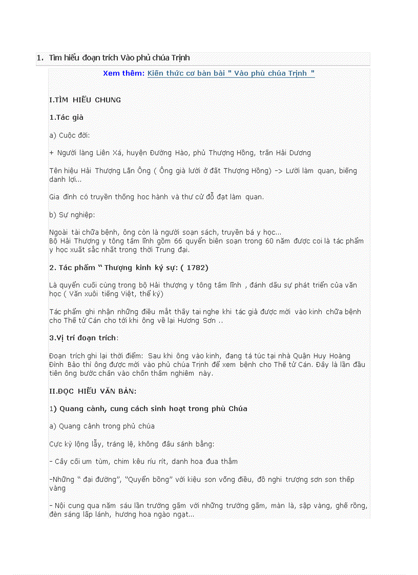 image for page Tìm hiểu đoạn trích Vào phủ chúa Trịnh