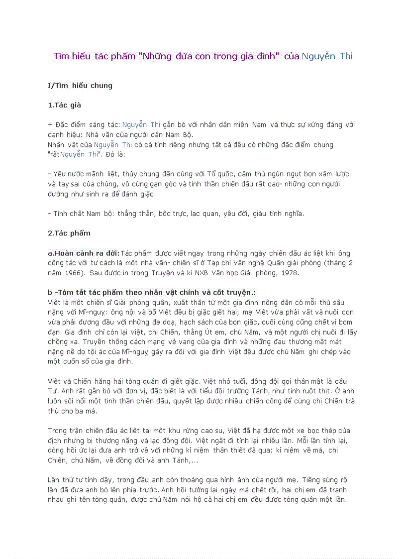 image for page Tìm hiểu tác phẩm Những đứa con trong gia đình của Nguyễn Thi
