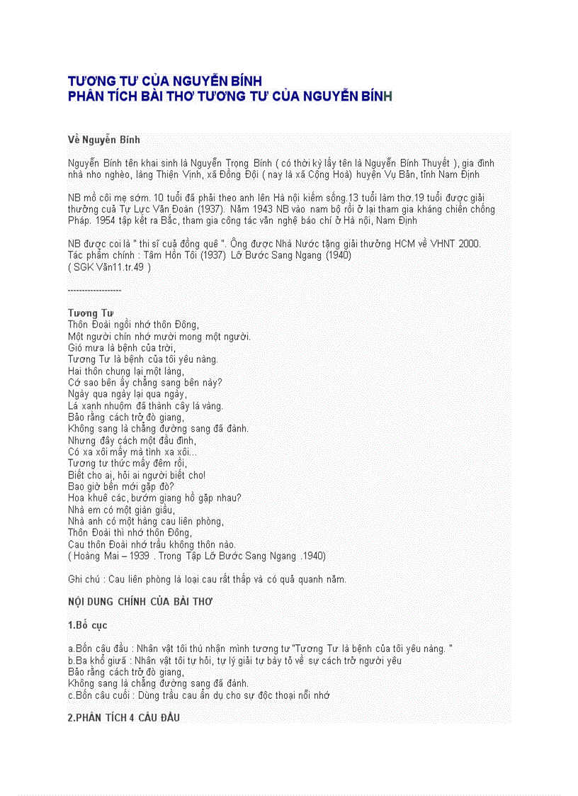 image for page Tương tư của nguyễn bính phân tích bài thơ tương tư của nguyễn bính