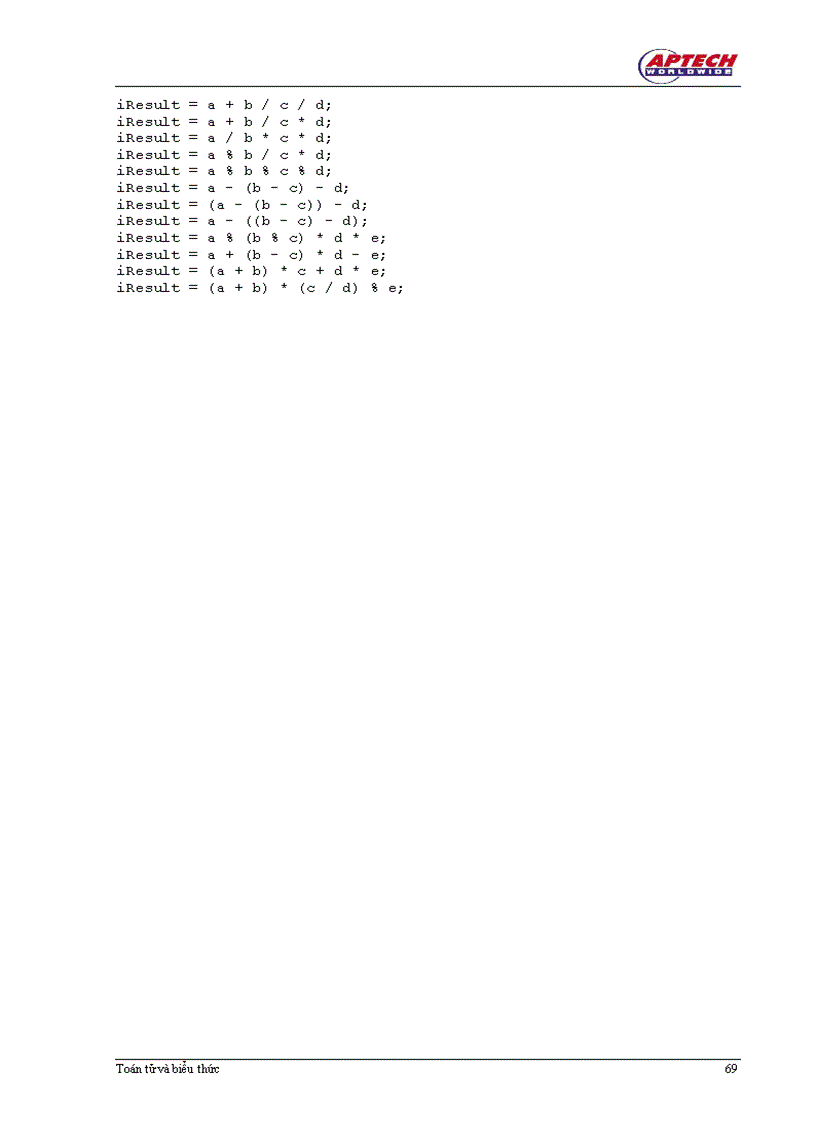 image for page Toán tử và Biểu thức