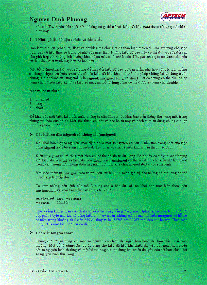 image for page Biến Toán tử và Kiểu dữ liệu Toán tử và Biểu thức