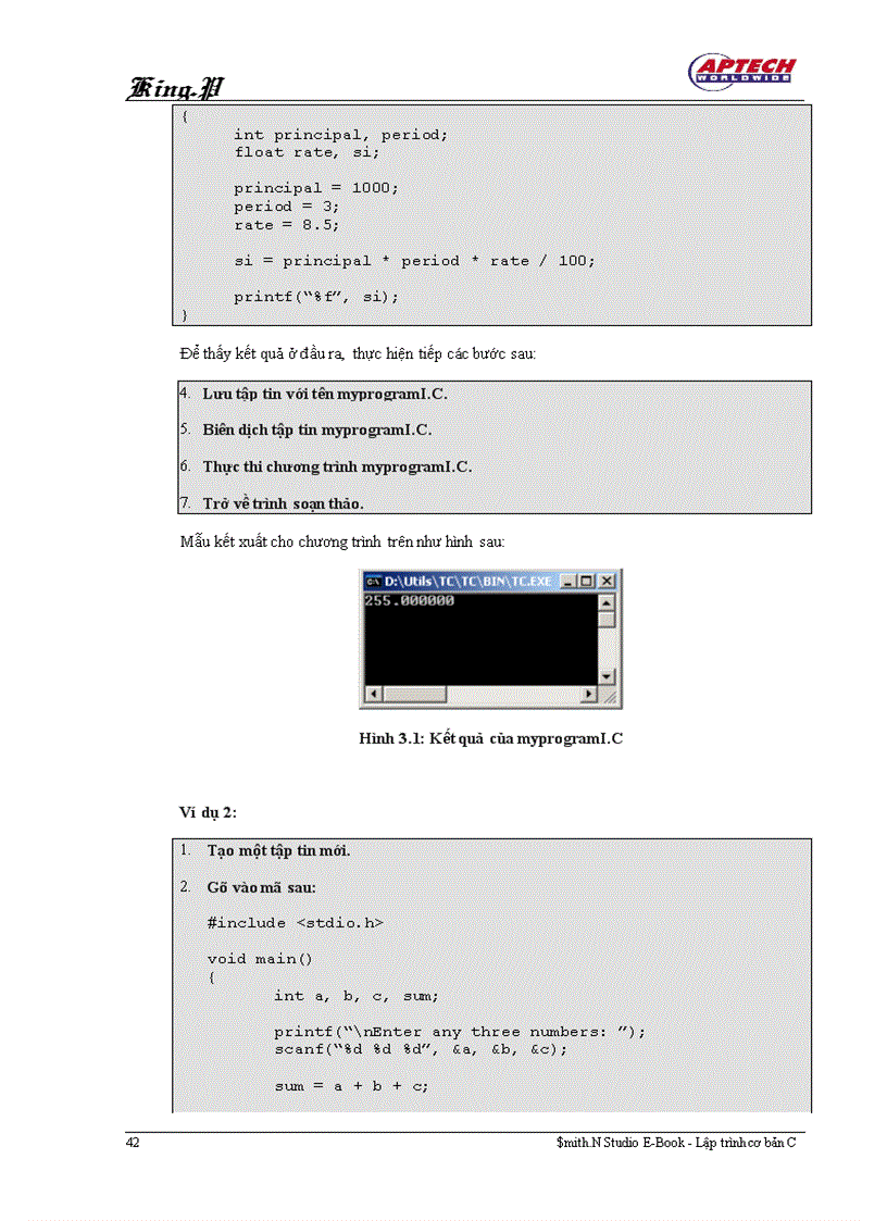 image for page Biến Toán tử và Kiểu dữ liệu Toán tử và Biểu thức 1