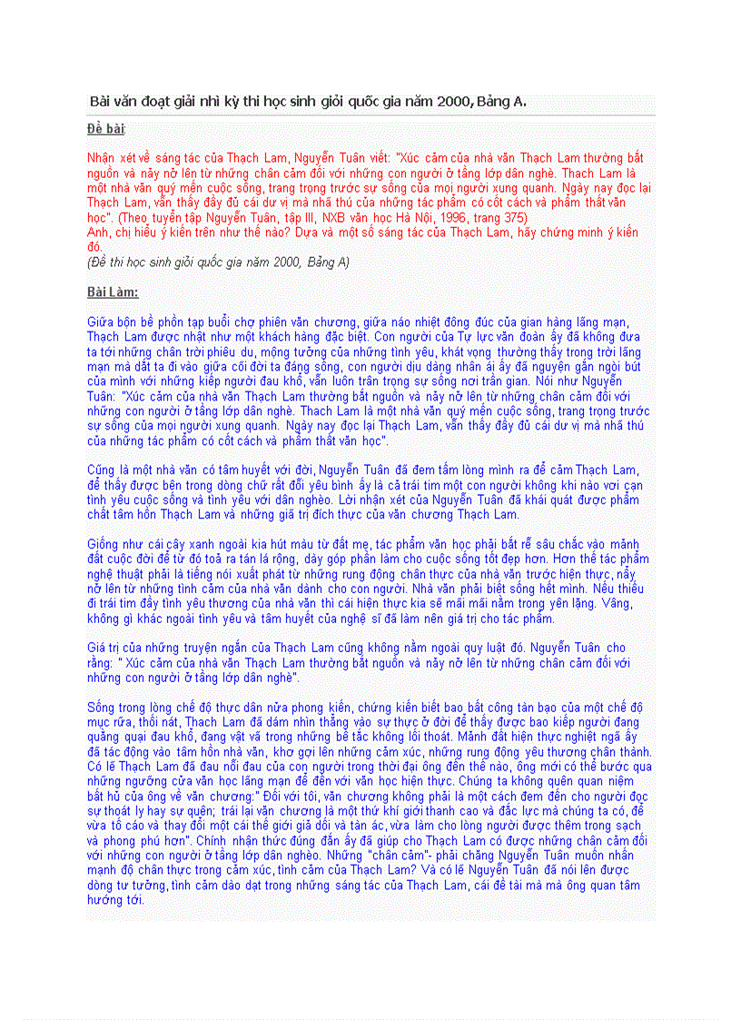 image for page Bài văn đoạt giải nhì kỳ thi học sinh giỏi quốc gia năm 2000 Bảng A