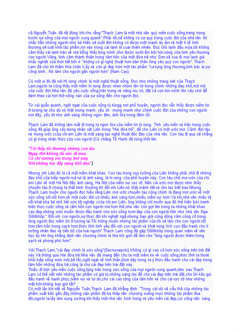 image for page Bài văn đoạt giải nhì kỳ thi học sinh giỏi quốc gia năm 2000 Bảng A