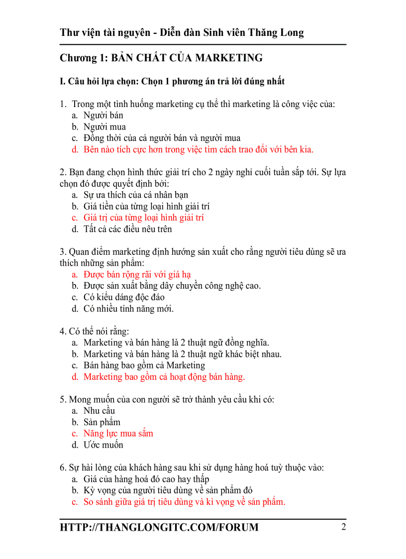 image for page Trắc nghiệm marketing