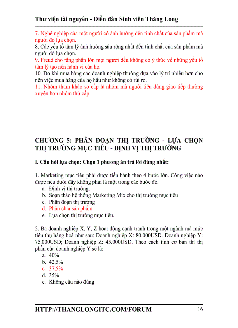 image for page Trắc nghiệm marketing