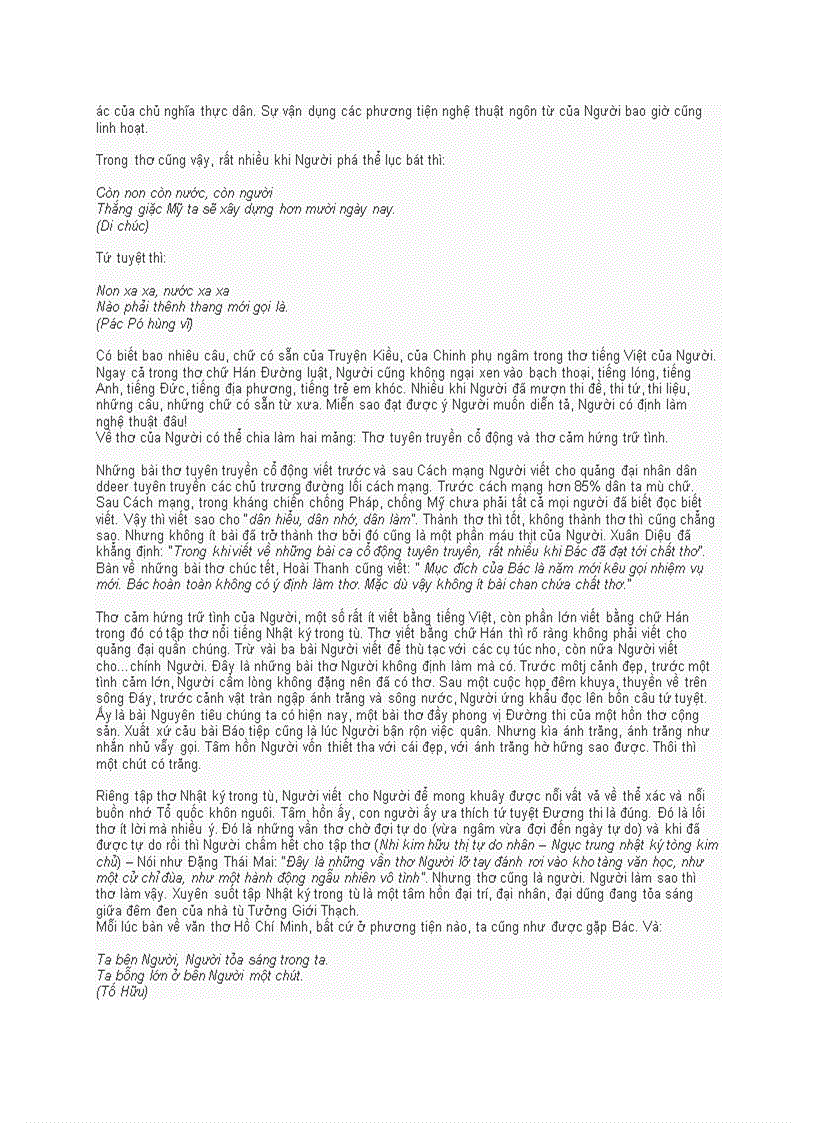 image for page Nêu tóm tắt quan điểm sáng tác nghệ thuật của Hồ Chí Minh