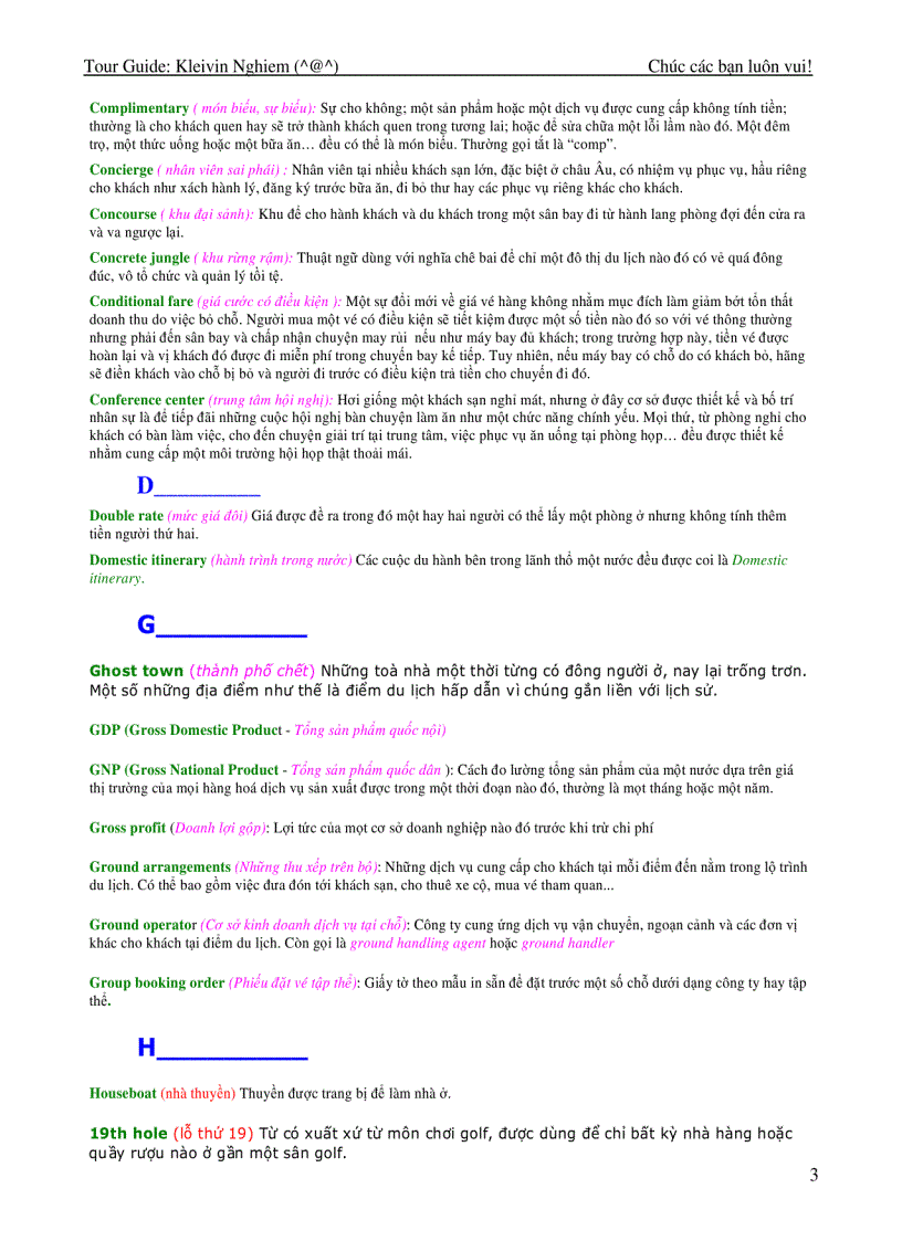 image for page Thuật ngữ du lịch