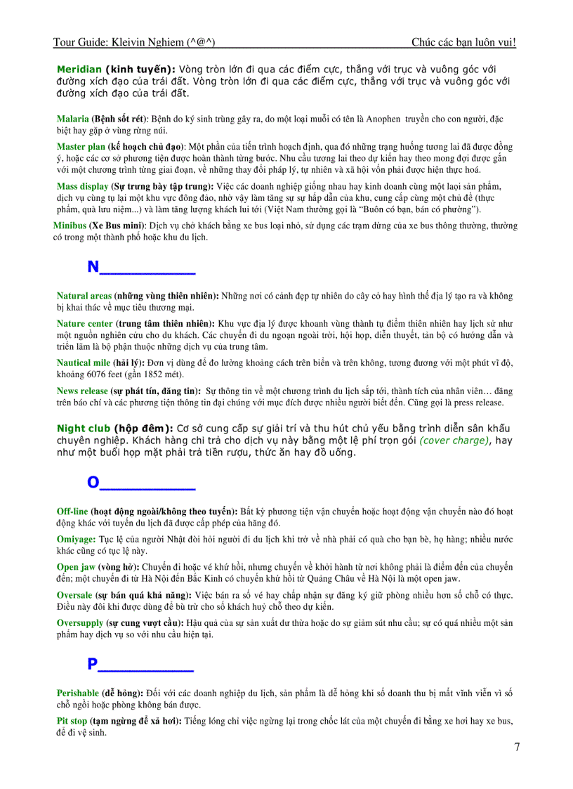 image for page Thuật ngữ du lịch