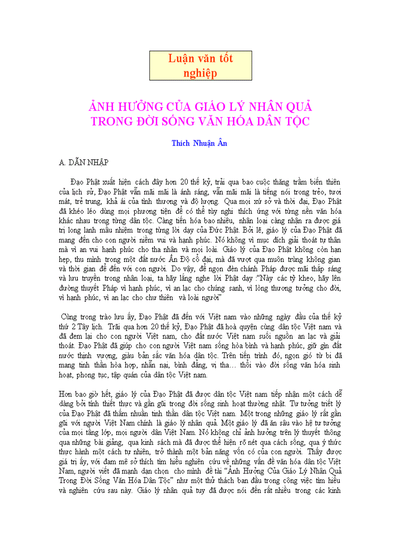 image for page Ảnh hưởng của giáo lý nhân quả trong đời sống văn hóa dân tộc