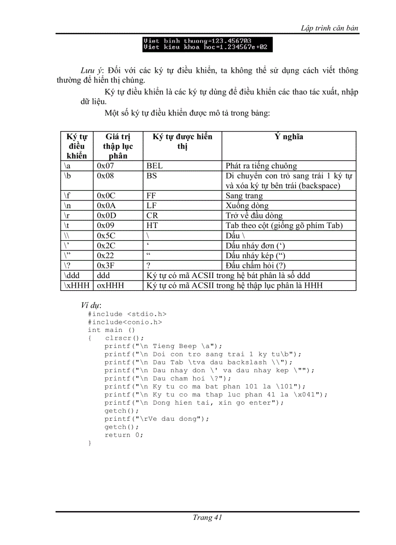image for page Các câu lệnh đơn trong c