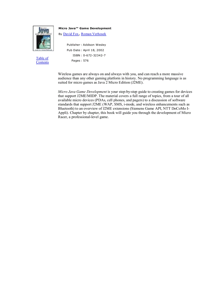 image for page Micro Java Game Development