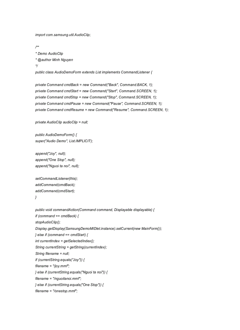 image for page Phát triển ứng dụng J2ME sử dụng các tính năng mở rộng của điện thoại Samsung