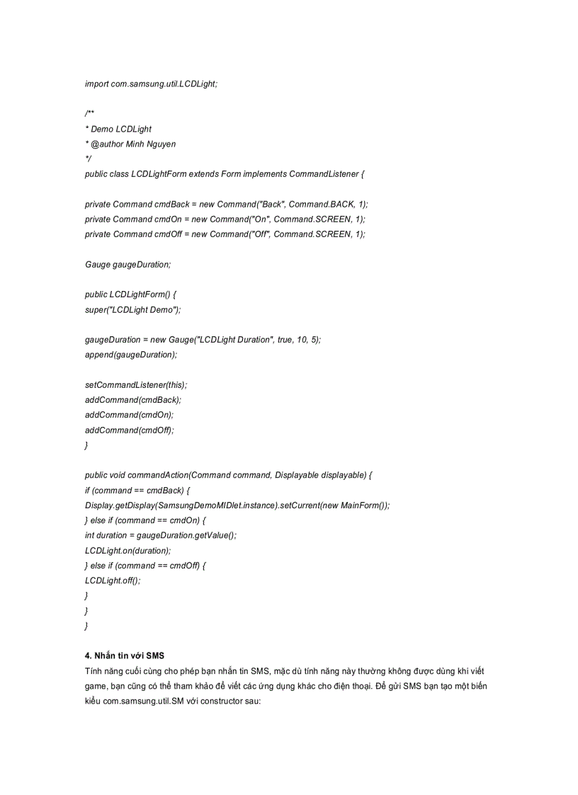 image for page Phát triển ứng dụng J2ME sử dụng các tính năng mở rộng của điện thoại Samsung