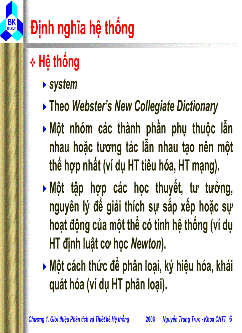image for page Giới thiệu Phân tích vàThiết kế Hệ thống