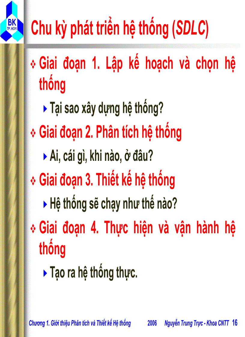 image for page Giới thiệu Phân tích vàThiết kế Hệ thống