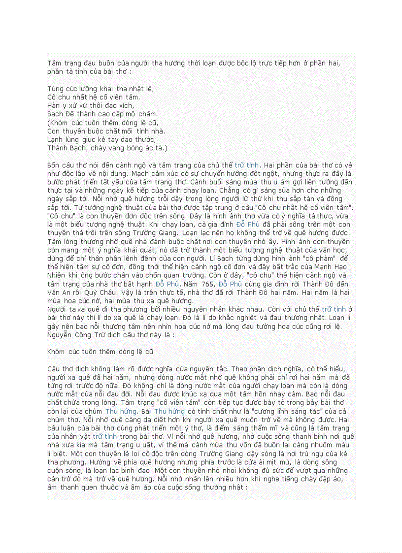 image for page Đọc hiểu bài thơ Thu hứng 1 của Đỗ Phủ