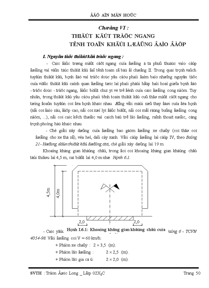 image for page Thiết kết trắc ngang tính toán khối lượng đào đắp