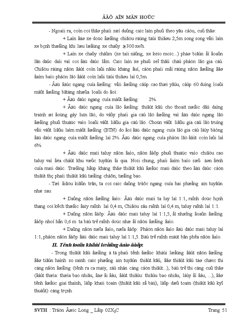 image for page Thiết kết trắc ngang tính toán khối lượng đào đắp