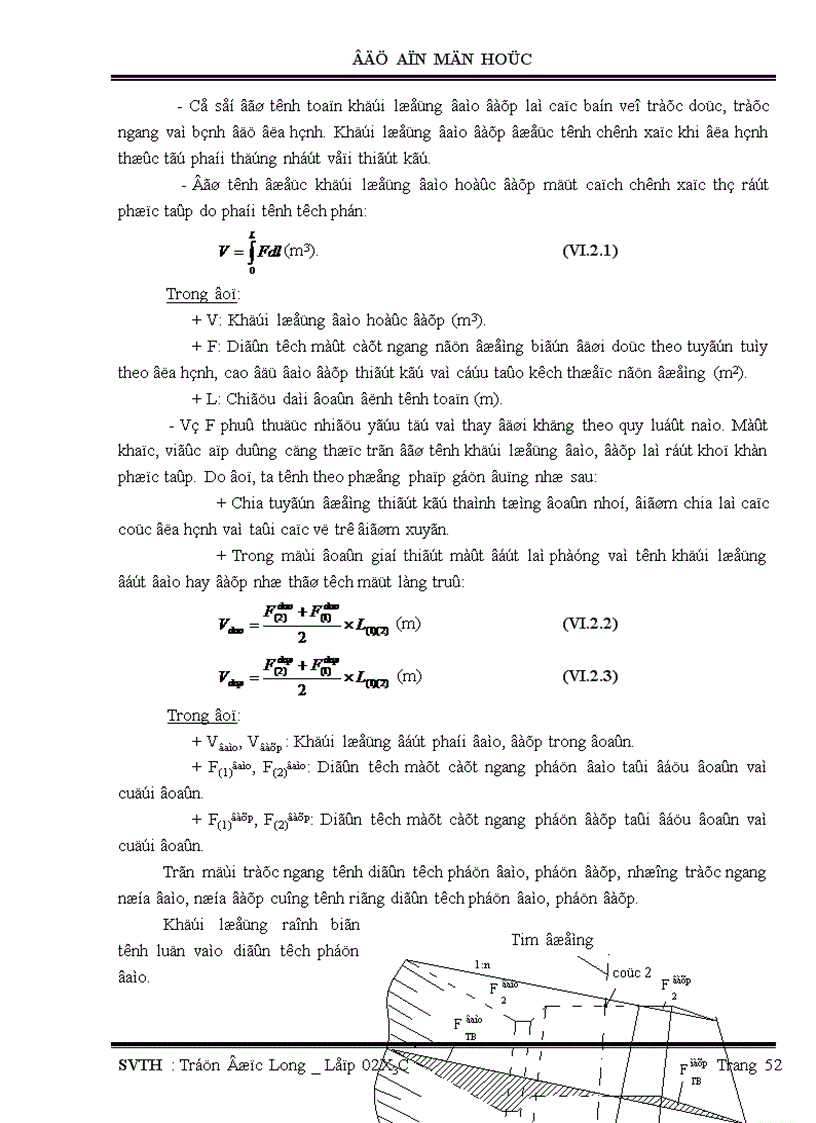 image for page Thiết kết trắc ngang tính toán khối lượng đào đắp