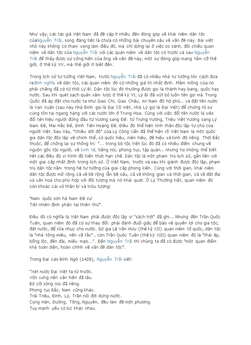 image for page Sự đóng góp của Nguyễn Trãi về khái niệm dân tộc