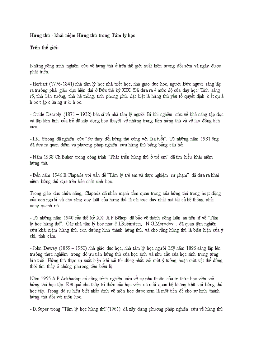 image for page Hứng thú khái niệm Hứng thú trong Tâm lý học