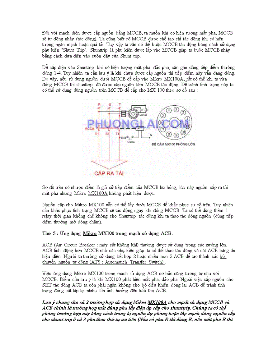 image for page Ứng dụng relay bảo vệ mất pha đảo pha mx100