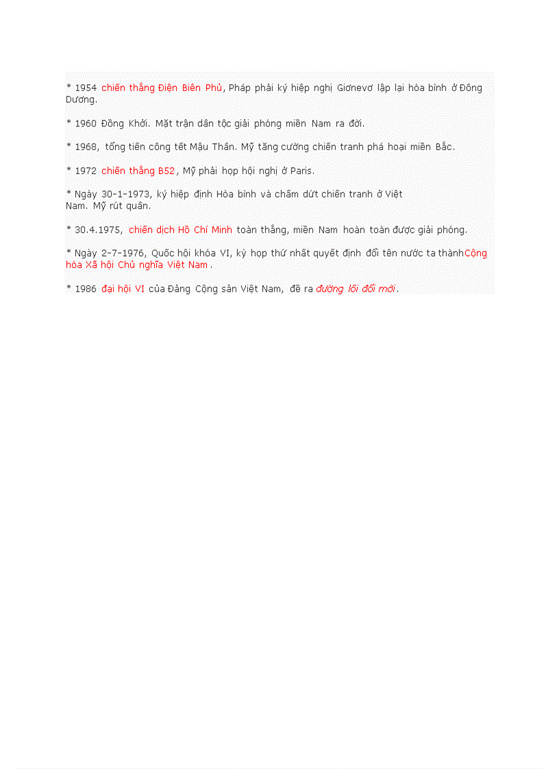 image for page Các sự kiện lớn trong lịch sử Việt Nam