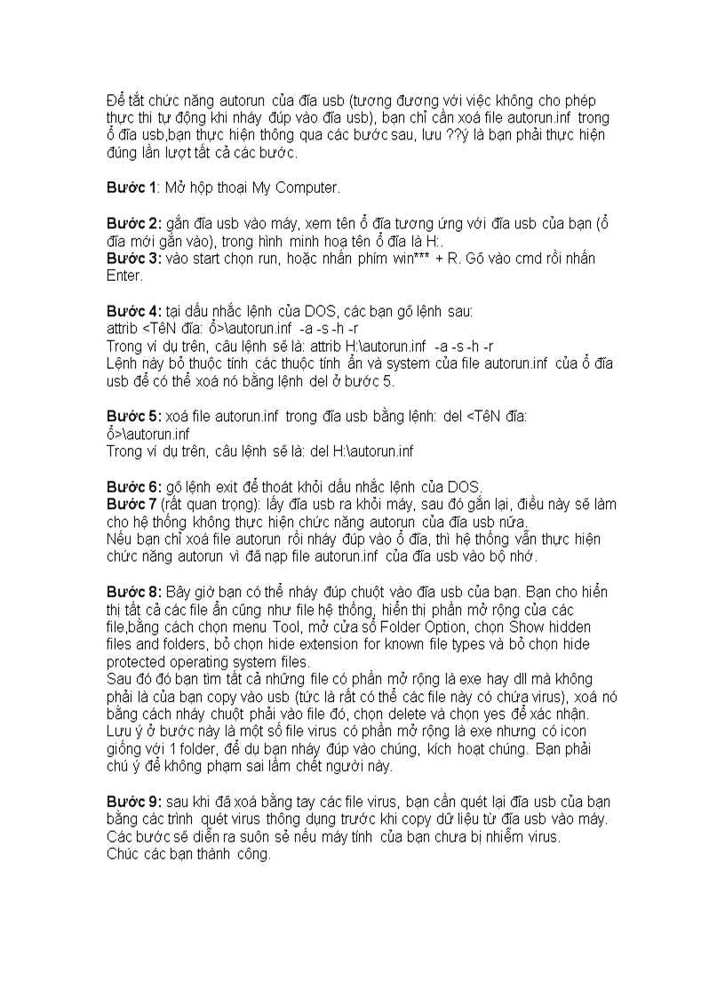 image for page Tắt chức năng autorun của đĩa usb