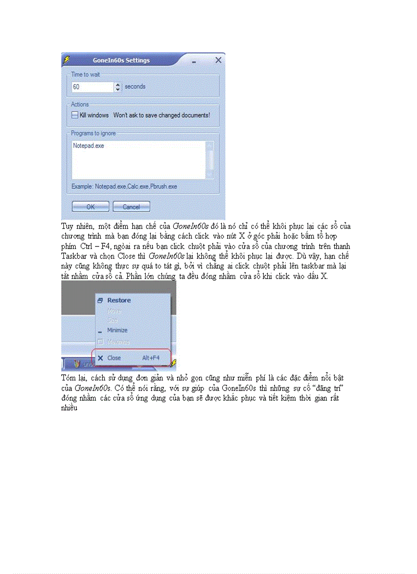 image for page Khôi phục lại các chương trình bị đóng nhầm cửa sổ