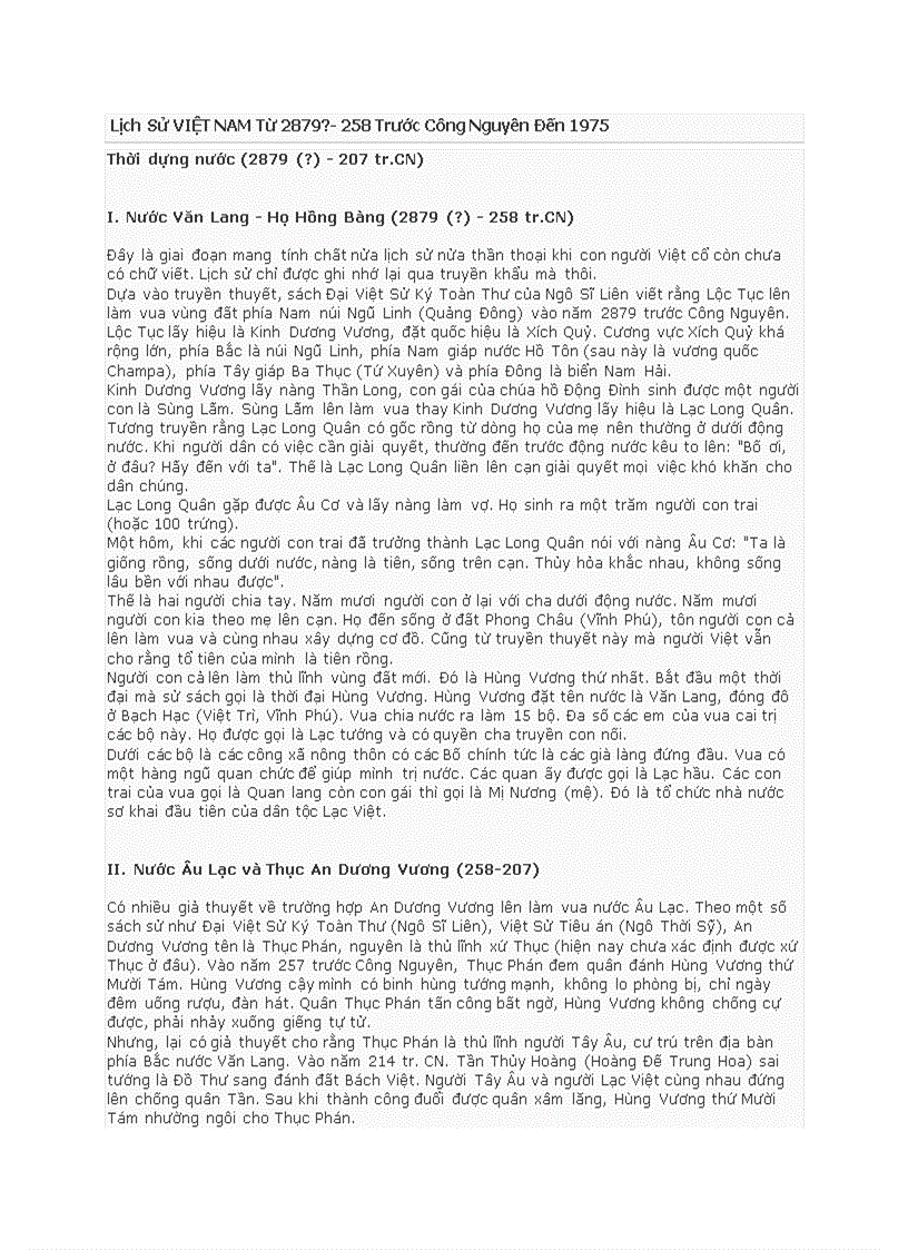 image for page Lịch Sử VIỆT NAM Từ 2879 258 Trước Công Nguyên Đến 1975