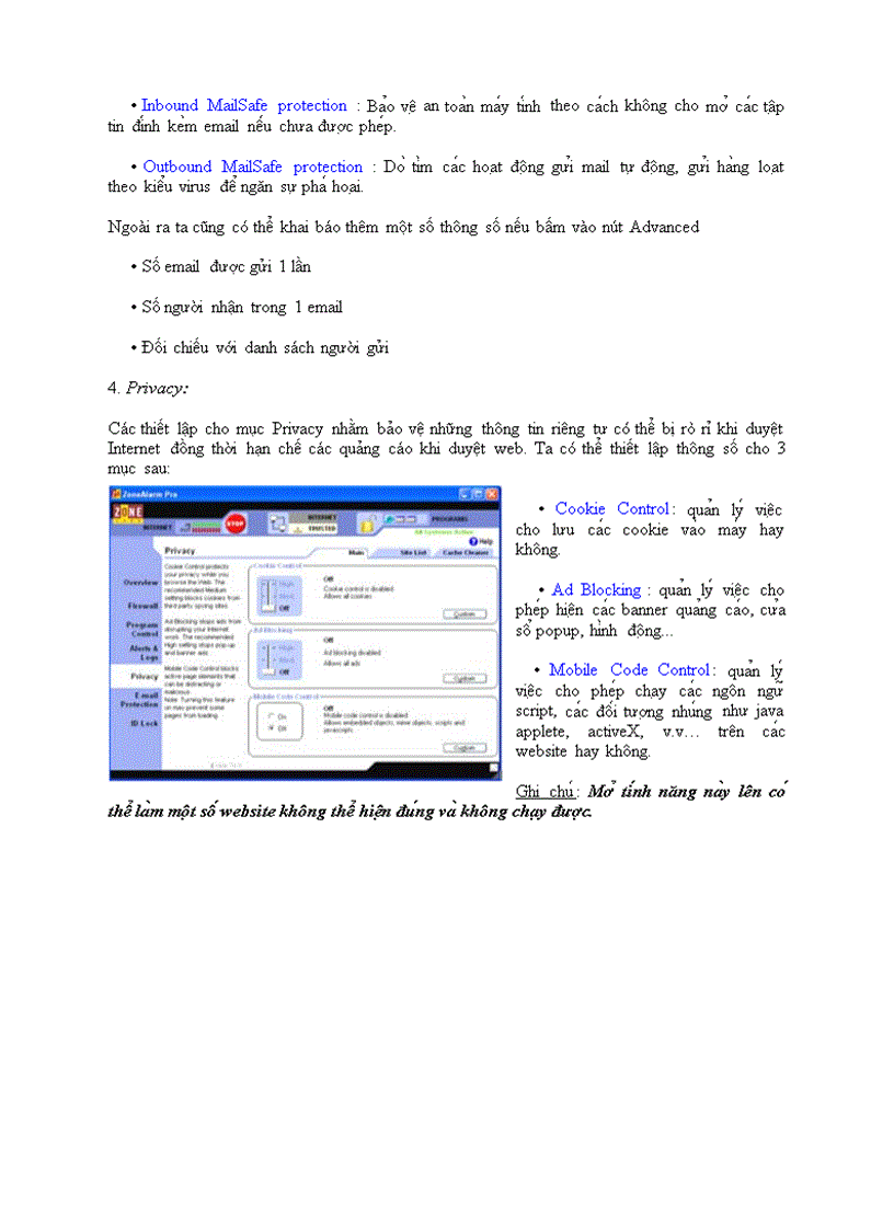 image for page Hướng dẫn sử dụng phần mềm tường lửa cá nhân Zone Alarm