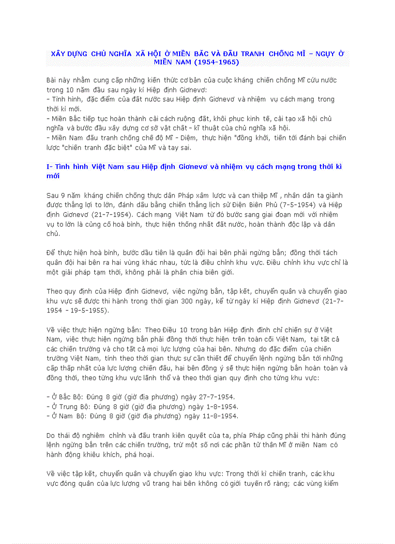 image for page Xây dựng chủ nghĩa xã hội ở miền bắc và đấu tranh chống mĩ ngụy ở miền nam 1954 1965