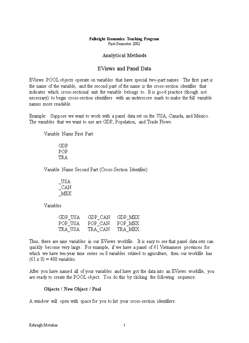 image for page Analytical Methods eviews and panel data