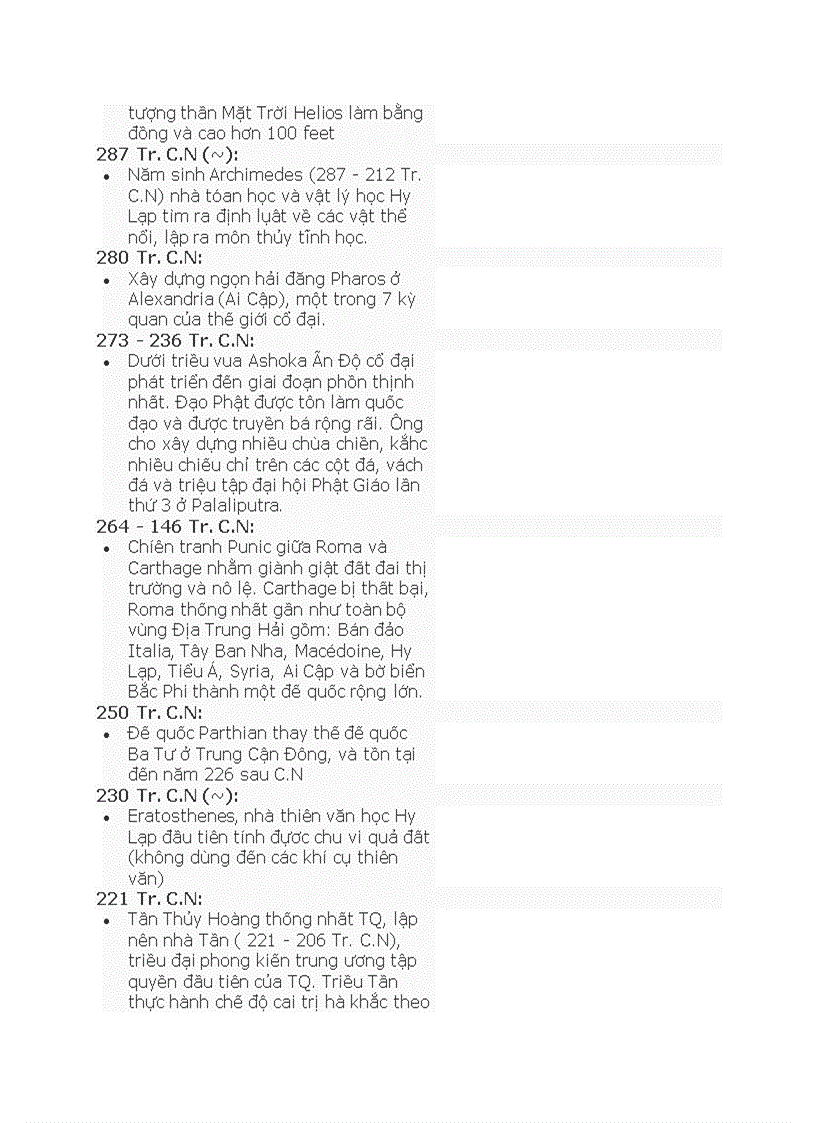 image for page Biên niên lịch sử Thế giới TCN