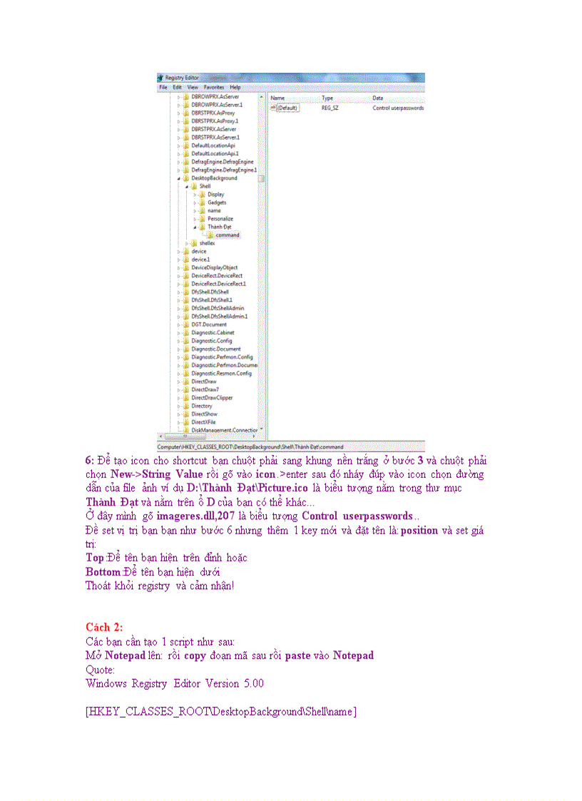 image for page Add tên của bạn lên Menu Context trong Windows 7
