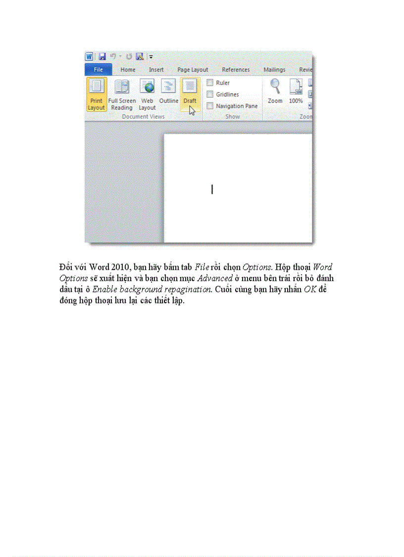 image for page Cải thiện tốc độ cho Microsoft Word 2007 trở lên