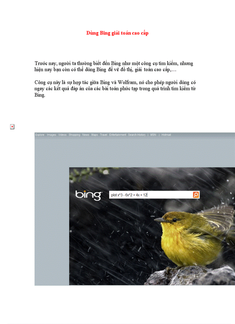 Dùng Bing giải toán cao cấp