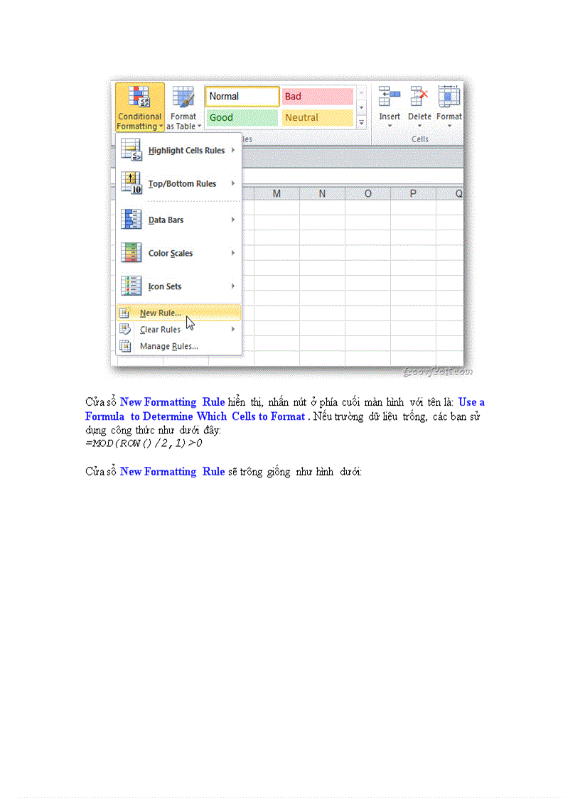 image for page Thay màu giữa các dòng khác nhau trong Microsoft Excel