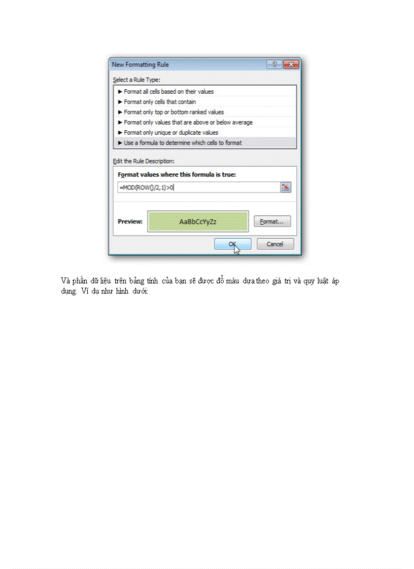image for page Thay màu giữa các dòng khác nhau trong Microsoft Excel
